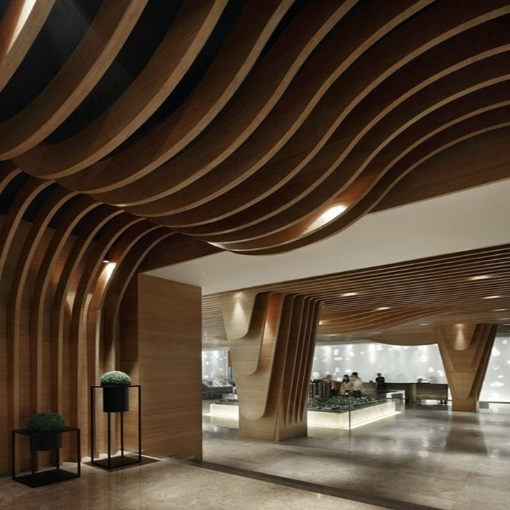 福建商業(yè)廣場(chǎng)弧形方通工程案例